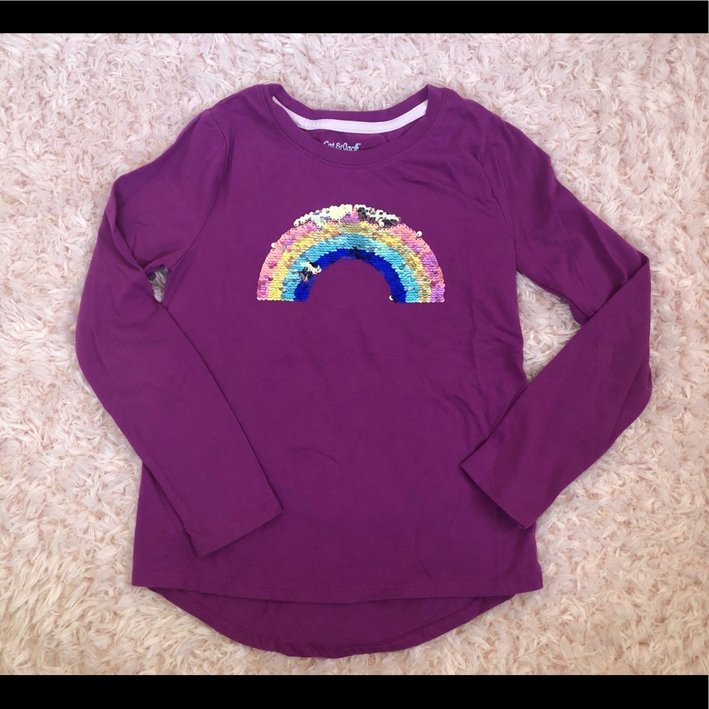 Girls Cat & Jack flip sequin long sleeve top